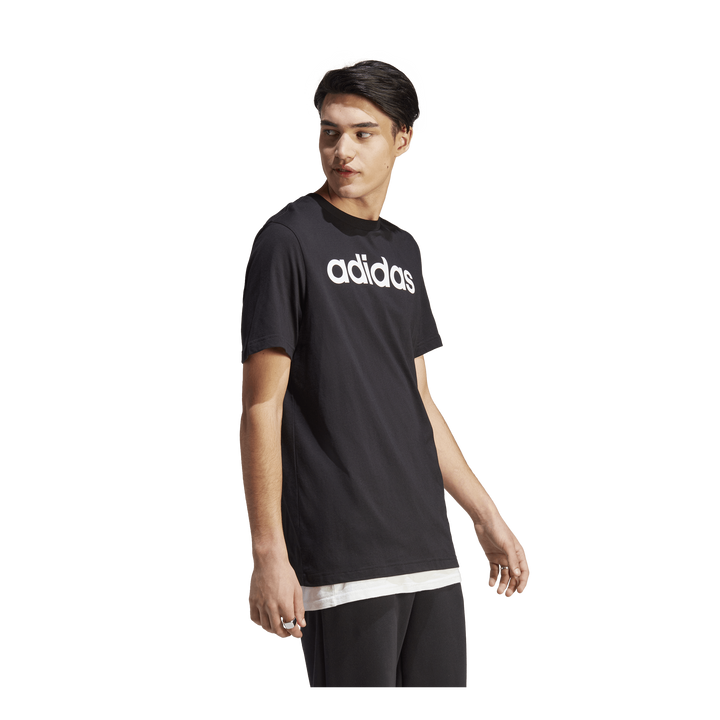 Essentials Single Jersey Linear Embroidered Logo T-Shirt Black