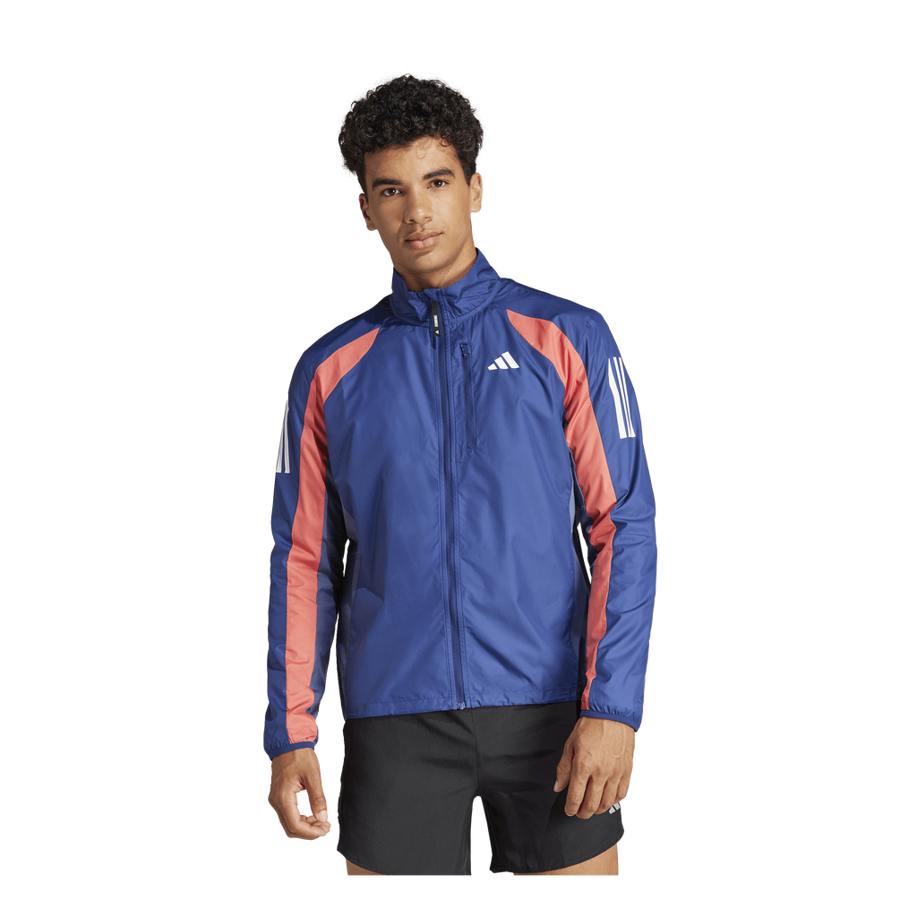 Own The Run Colorblock Jacket Dark Blue / Better Scarlet / Preloved