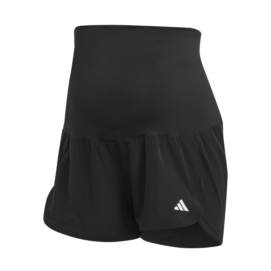 Pacer Woven Stretch Training Maternity Shorts Black / White