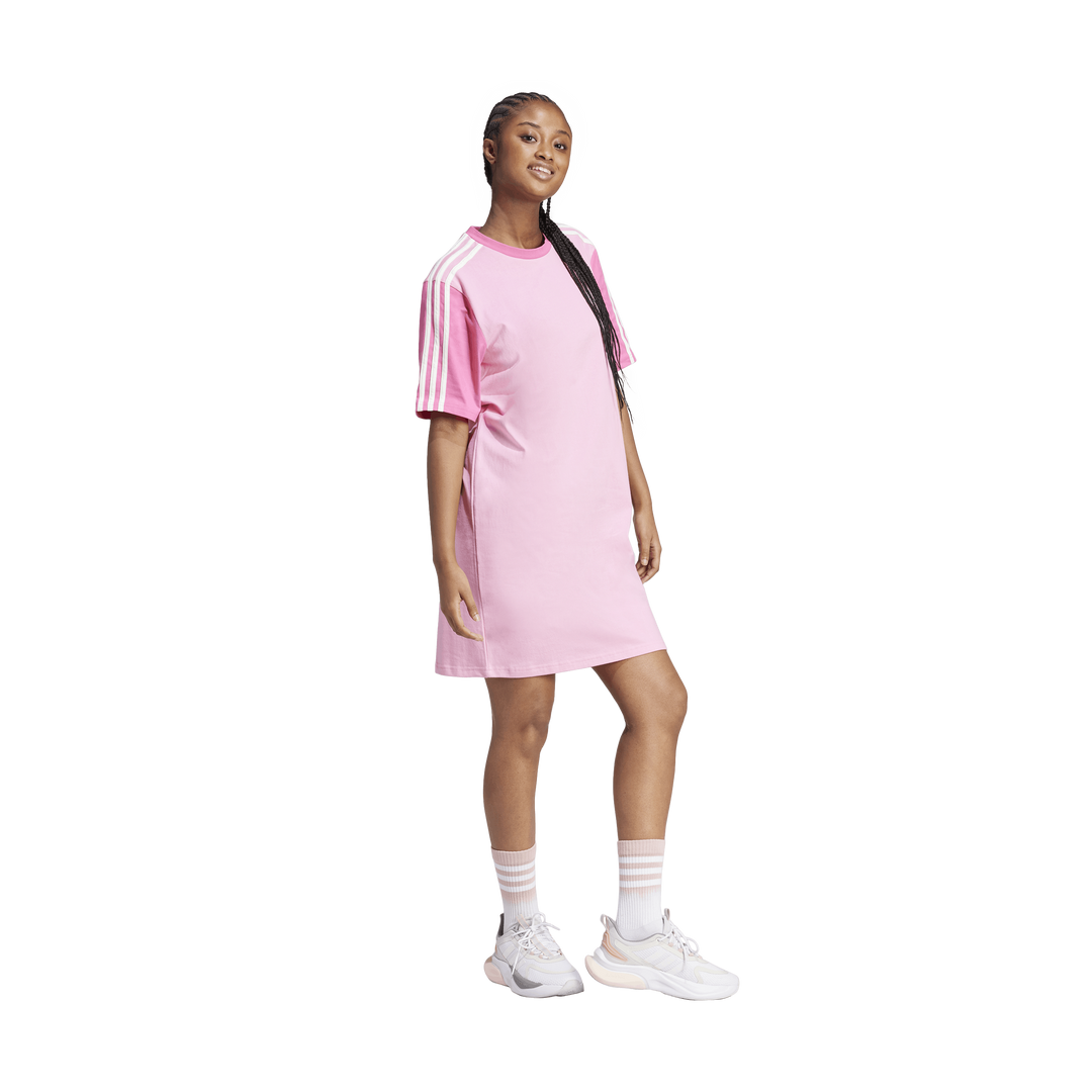 Essentials 3-Stripes Single Jersey Boyfriend Tee Dress Pink