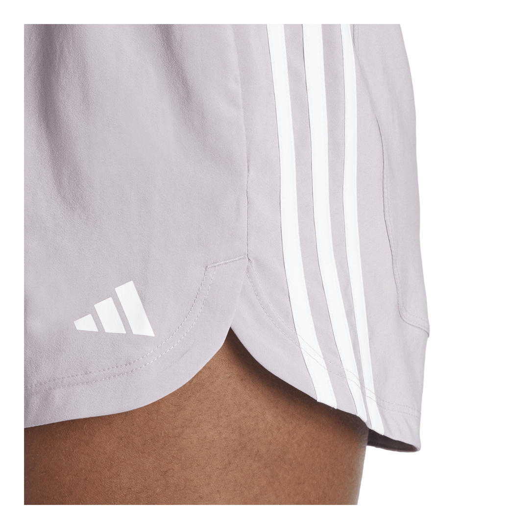 Pacer Training 3-Stripes Woven High-Rise Shorts Preloved Fig / White