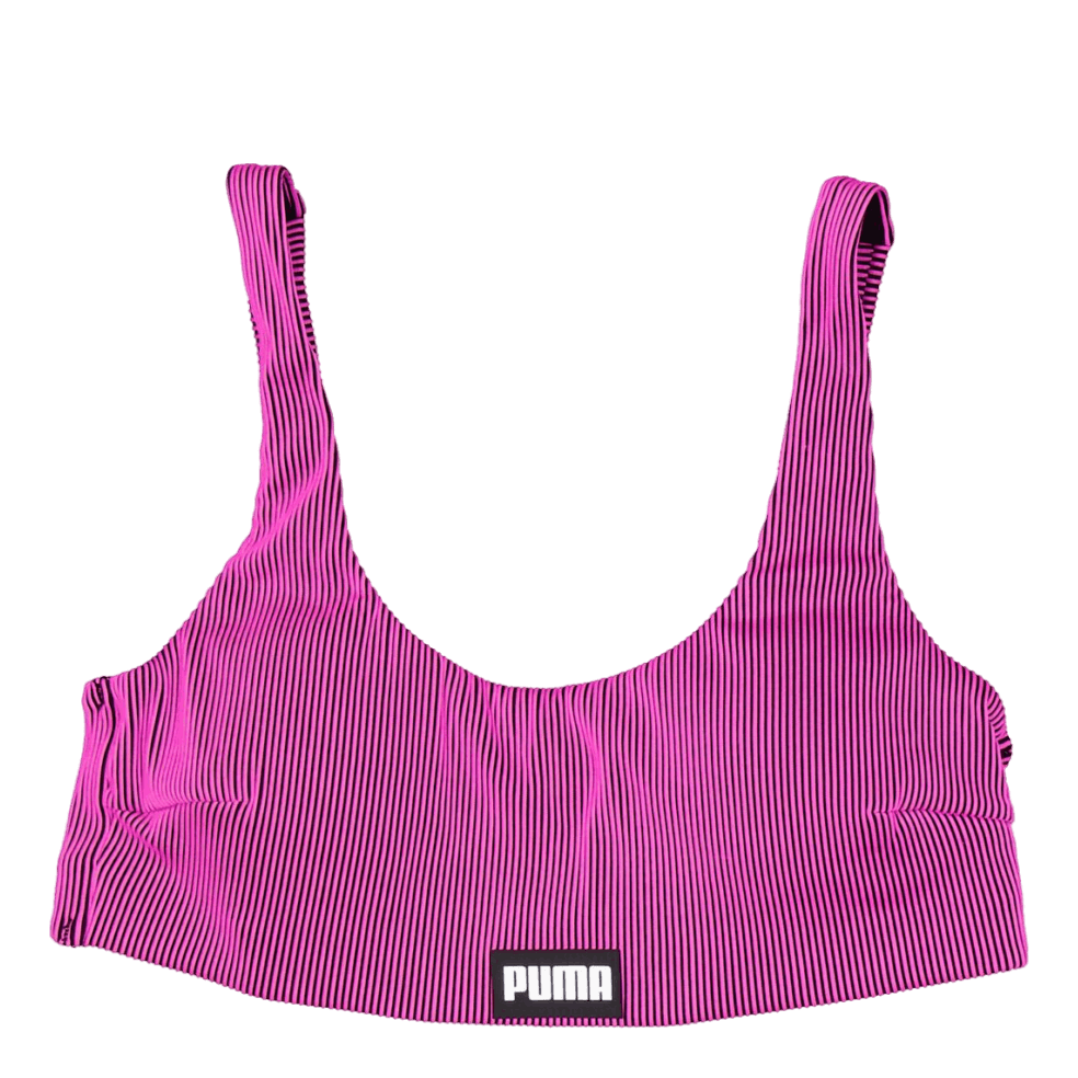Ribbed Scoop Neck Top Pink