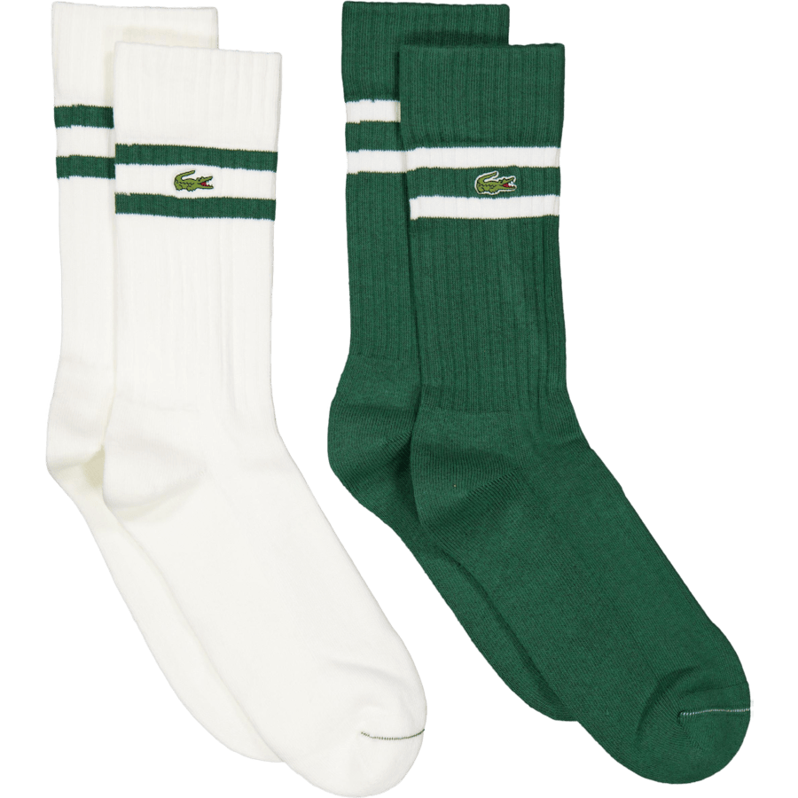 2-Pack Ribbed Cotton Socks GREEN/FLOUR