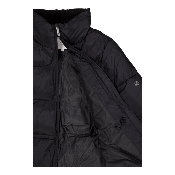 Pebble Drawstring Coat Black