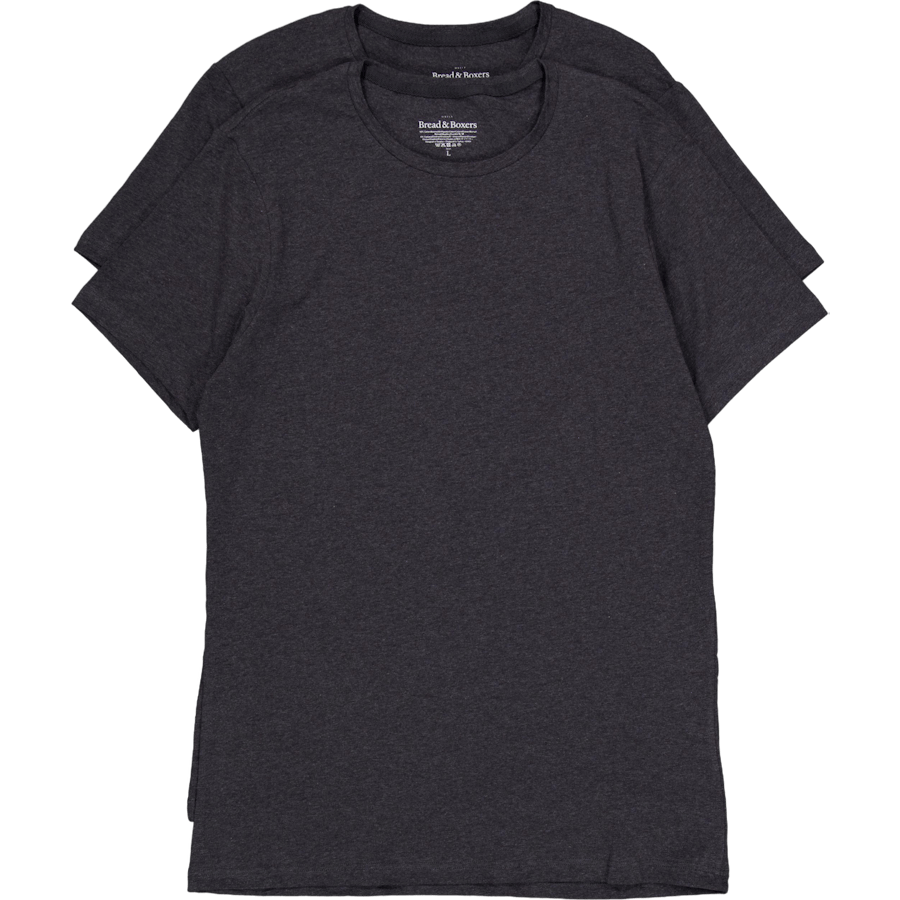 Crew-neck 2-pack Dark grey melange