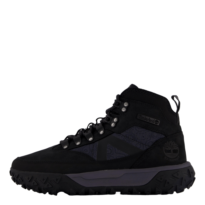 Mid Lace Up Waterproof Hiking  Jet Black