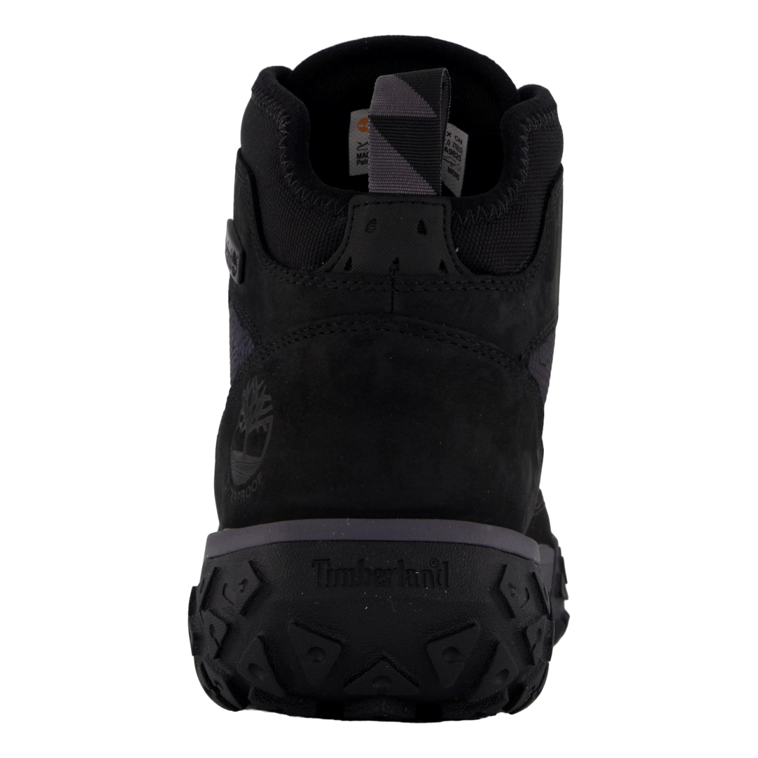 Mid Lace Up Waterproof Hiking  Jet Black