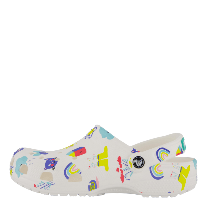 Classic Doodle Print Clog K White/multi