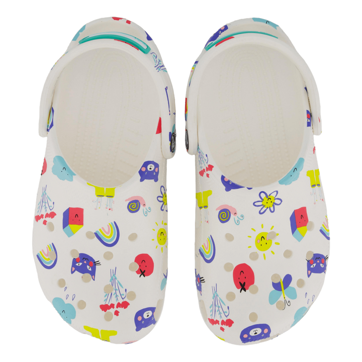 Classic Doodle Print Clog K White/multi