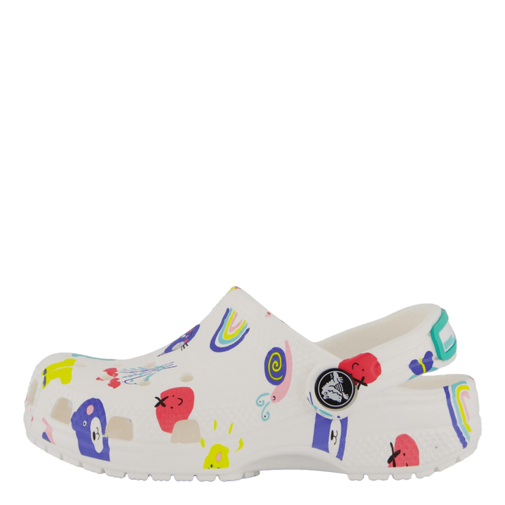 Classic Doodle Print Clog T White/multi