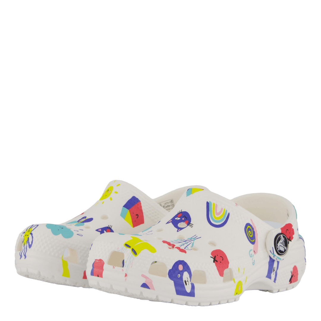 Classic Doodle Print Clog T White/multi