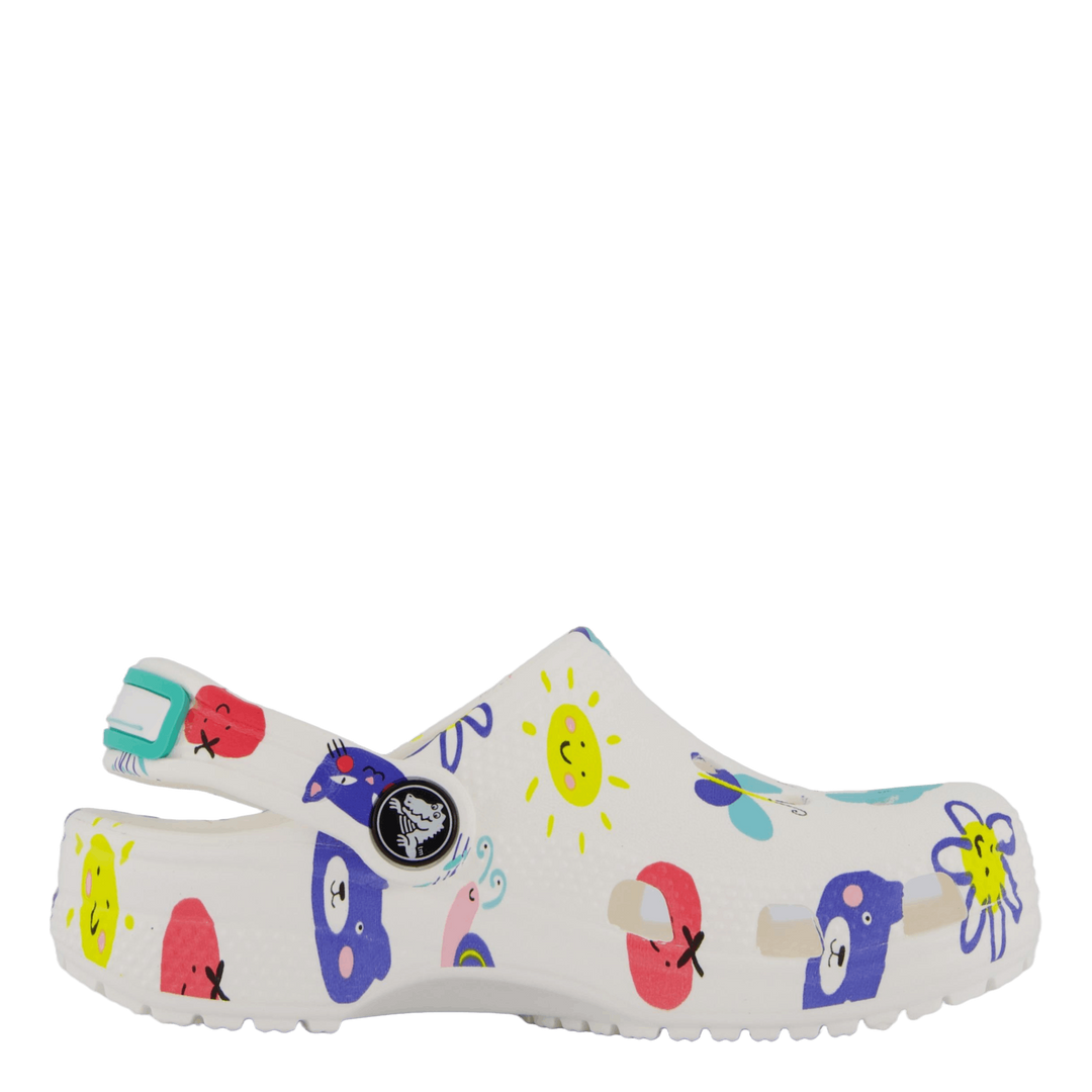 Classic Doodle Print Clog T White/multi