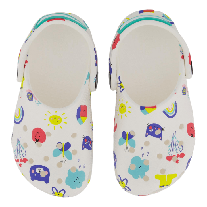 Classic Doodle Print Clog T White/multi