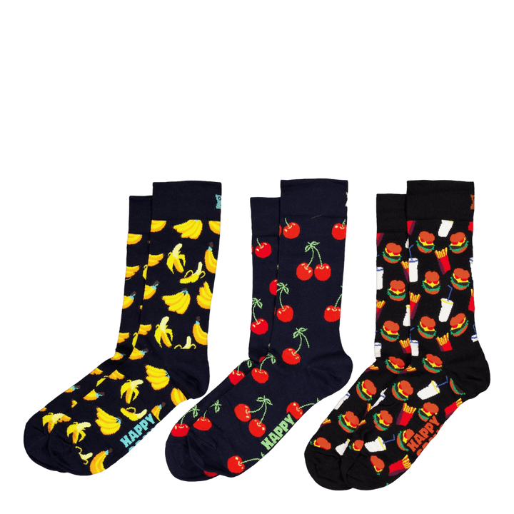 3-pack Food Socks Gift Set Navy