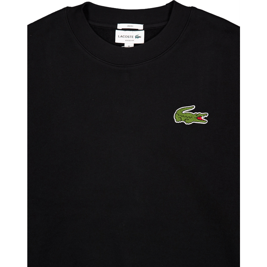 Loose Fit Badge Accent Sweatsh 031 Black