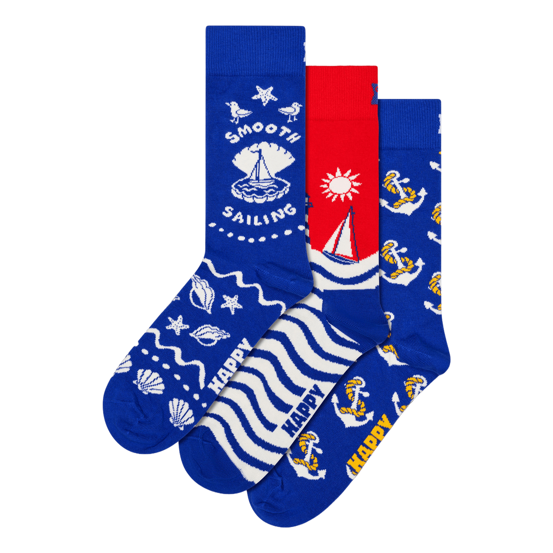 3-pack Smooth Sailing Socks Gi Blue