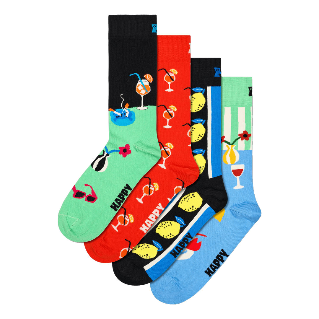 4-pack Fancy Dinner Socks Gift Light Blue