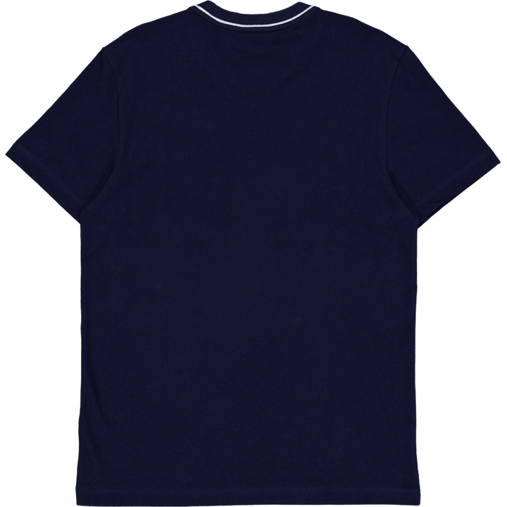 Stretch Piqué Stripe Collar T-shirt NAVY BLUE