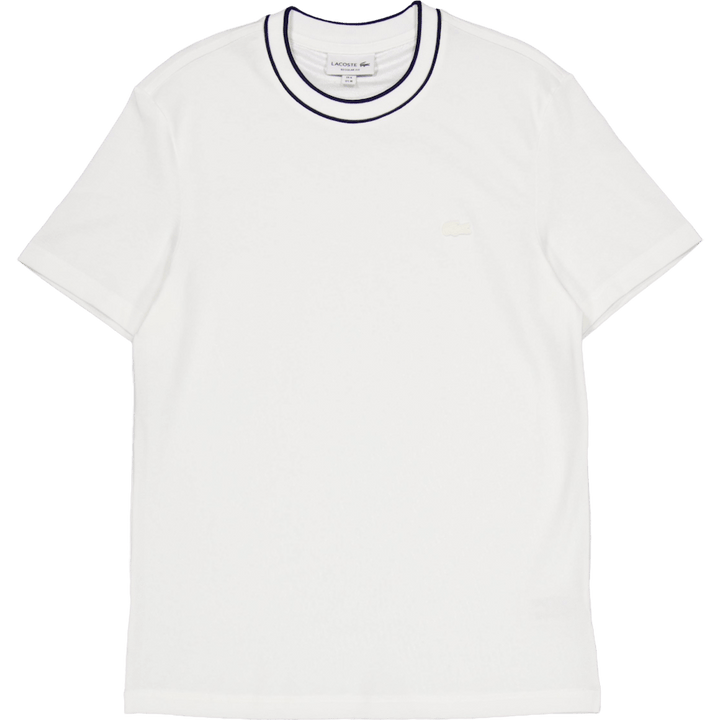 Stretch Piqué Stripe Collar T-shirt FLOUR