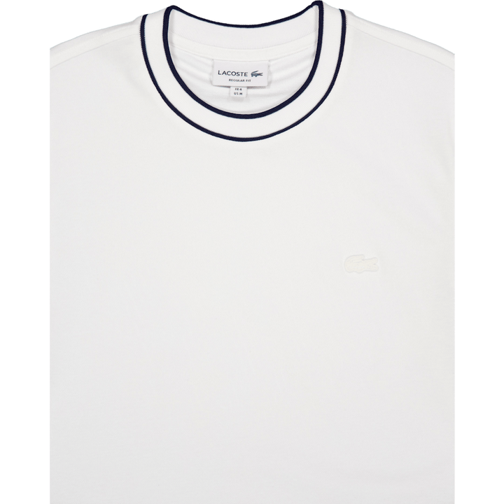 Stretch Piqué Stripe Collar T-shirt FLOUR
