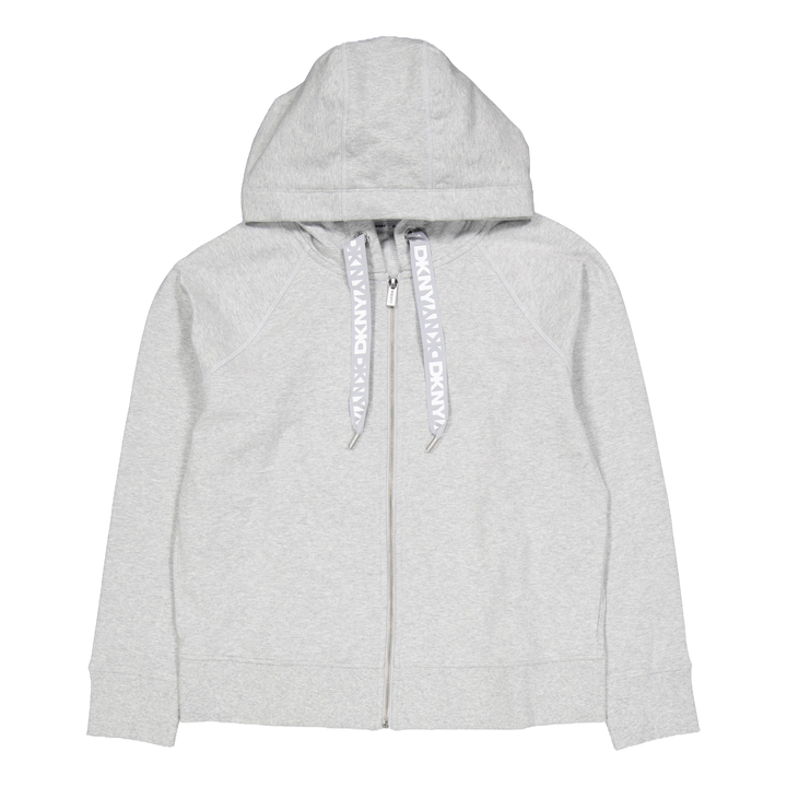 Two Tone Logo Drawcord Zip Hoo Pearl Grey Heather