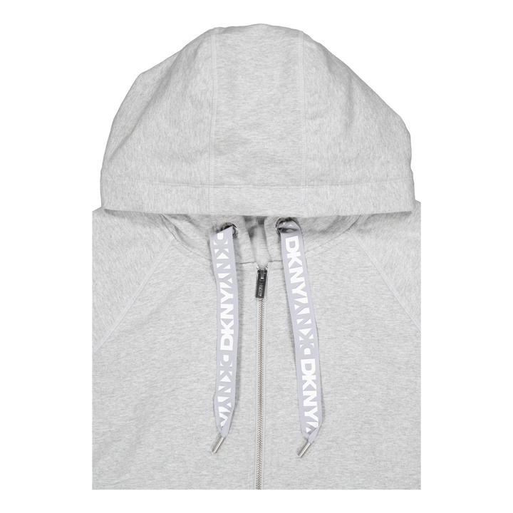 Two Tone Logo Drawcord Zip Hoo Pearl Grey Heather