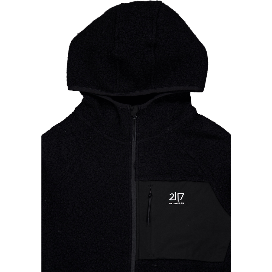 Skord Wool Pile Hoodie H Black