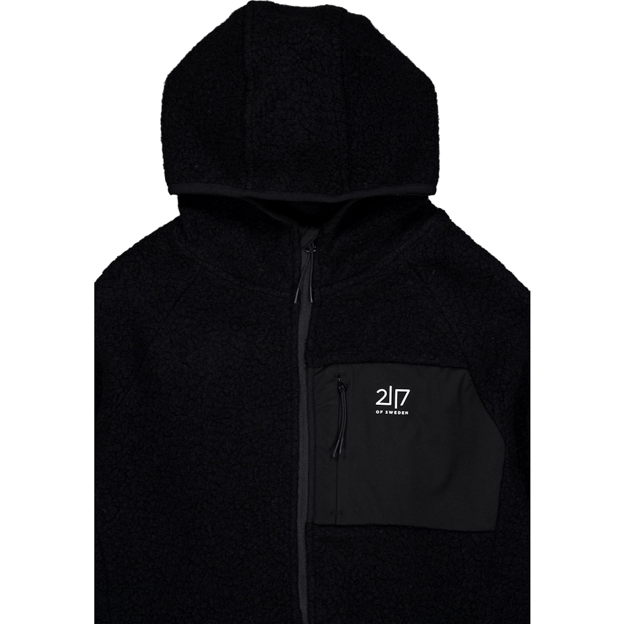 Skord Wool Pile Hoodie D Black