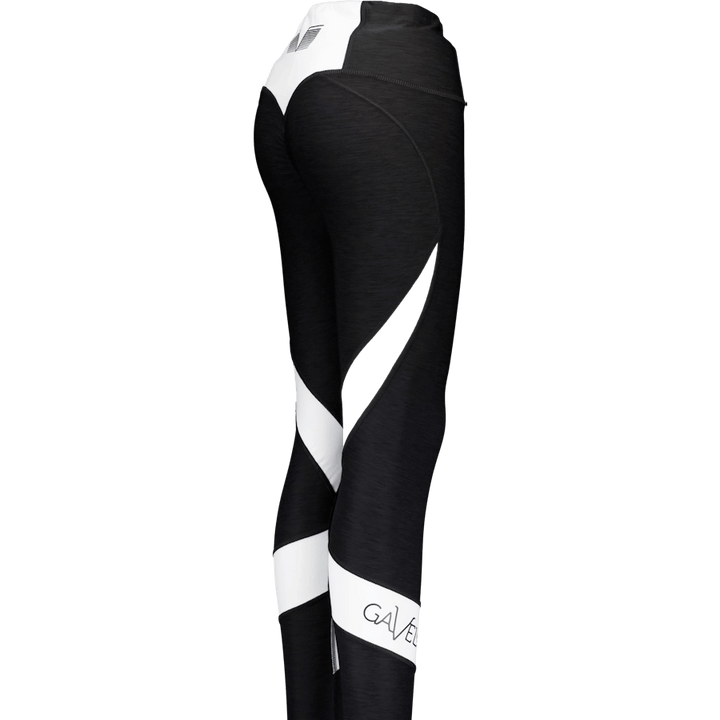Black & White Swirl Tights Black