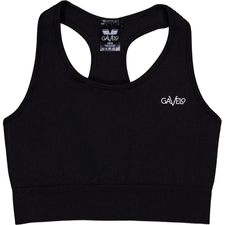 Ribbed Seamless Sport Bra Black