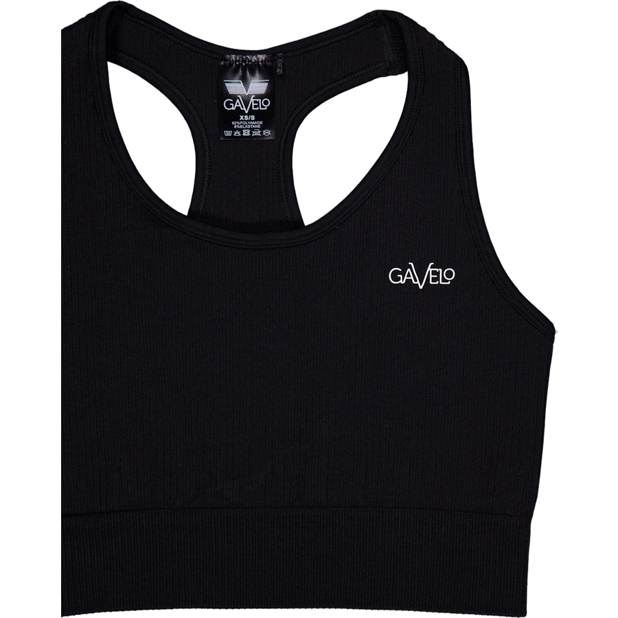 Ribbed Seamless Sport Bra Black