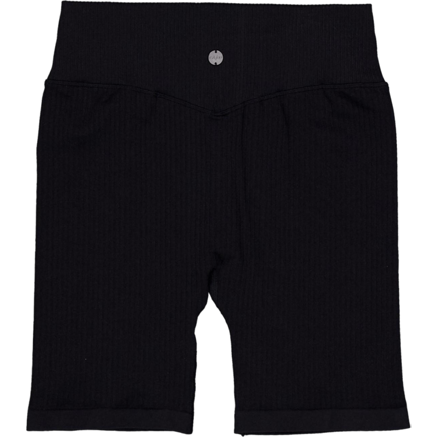 Ribbed Seamless Biker Shorts Black