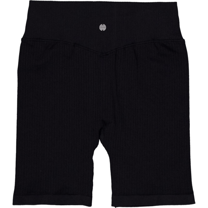 Ribbed Seamless Biker Shorts Black