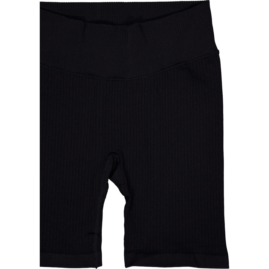 Ribbed Seamless Biker Shorts Black