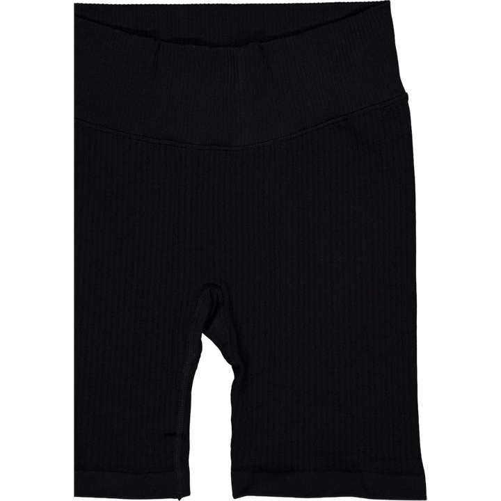 Ribbed Seamless Biker Shorts Black