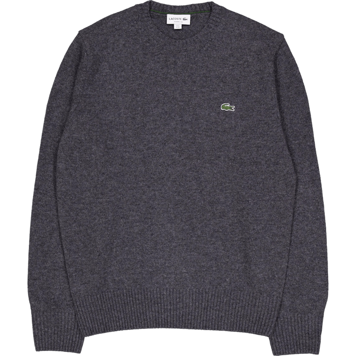 Carded Wool Crew Neck Sweater Heathered Grey