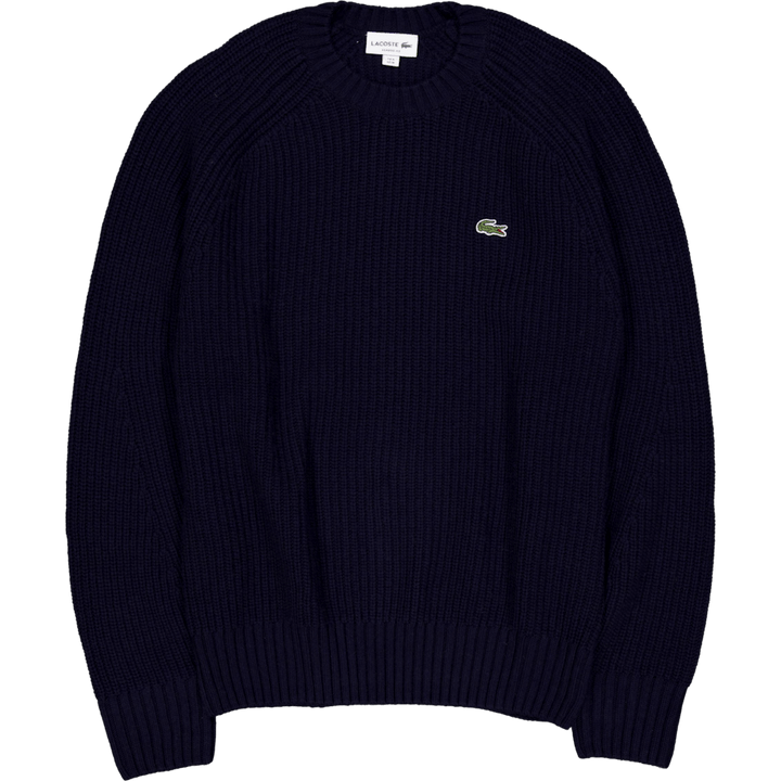Thick Carded Wool Crew Neck Sw Navy Blue