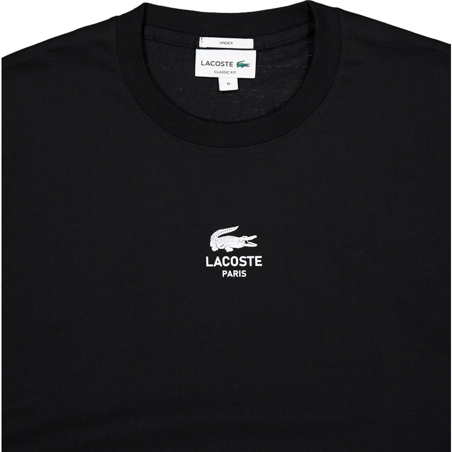 Signature Print Cotton T-shirt Black