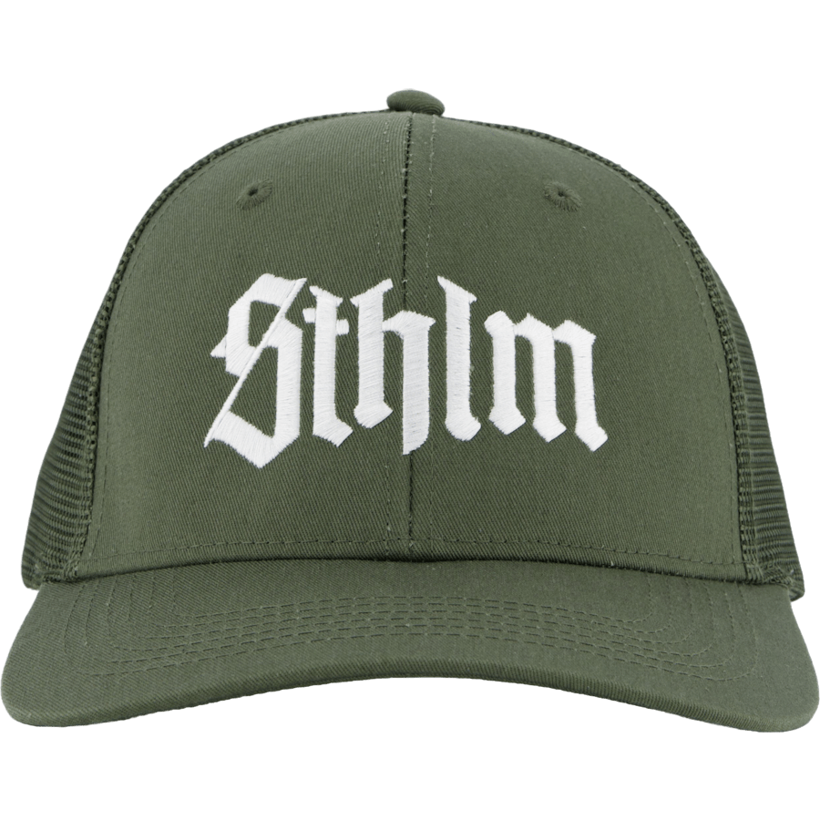 Sthlm Classic 6 Panel Trucker  Olive/white