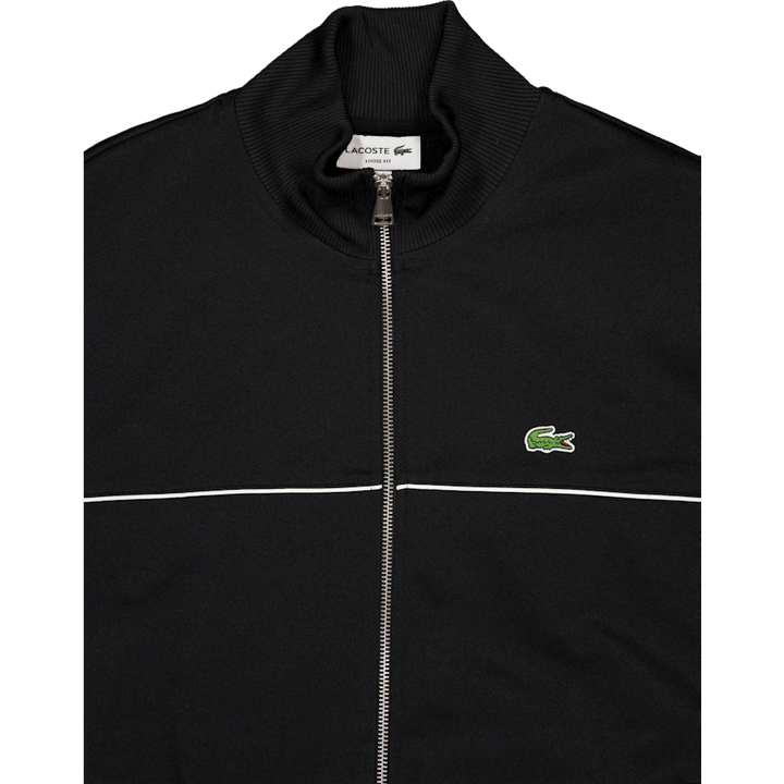 Trim Accent Zipped Sweatshirt Black
