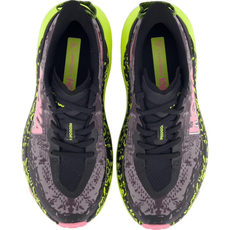 W speedgoat 6 Black / neon hoka citrus