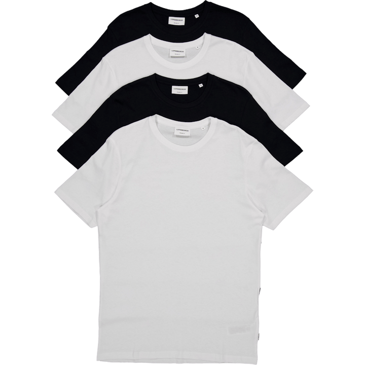 Cotton T-shirts 4-pack Blk/wh