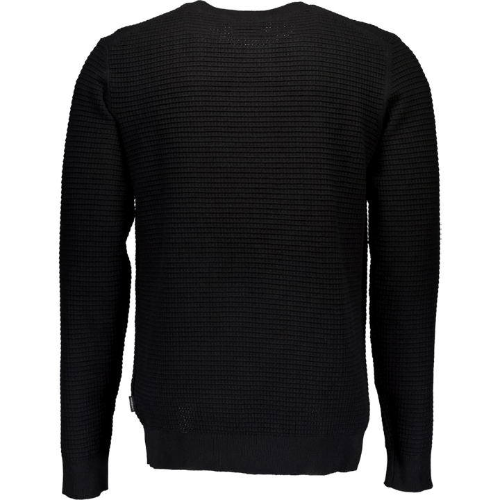 Structure O-neck Knit L/s Blk
