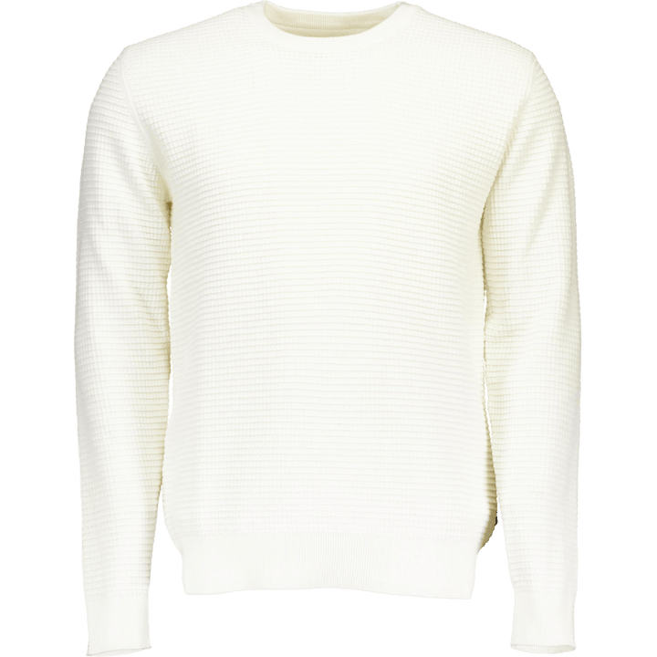 Structure O-neck Knit L/s Whi