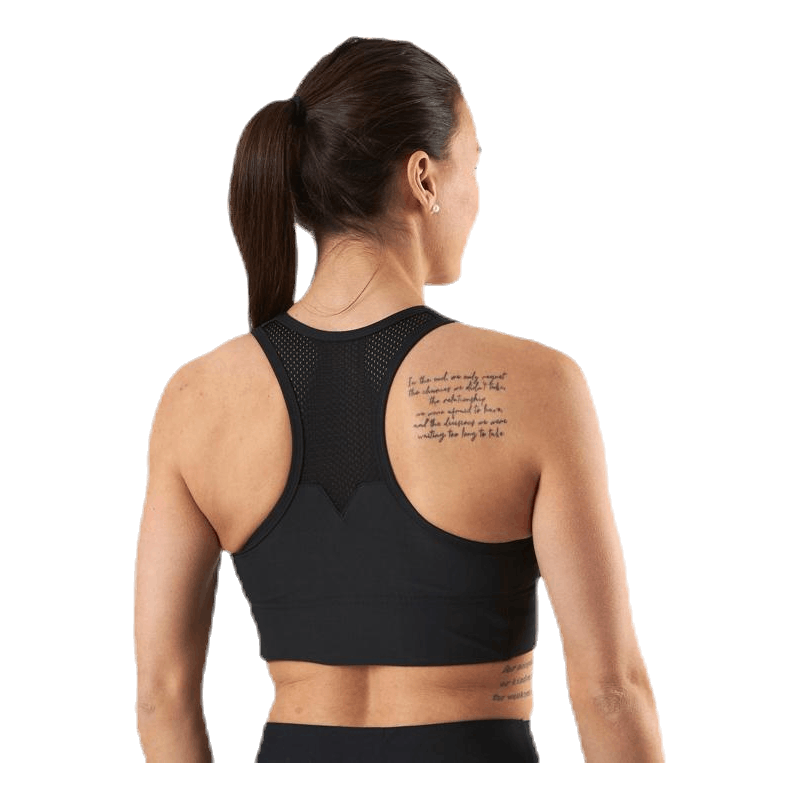 Mesh Black Swirl Sports Bra Black