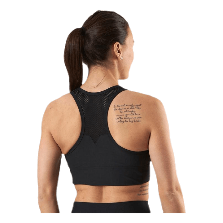 Mesh Black Swirl Sports Bra Black