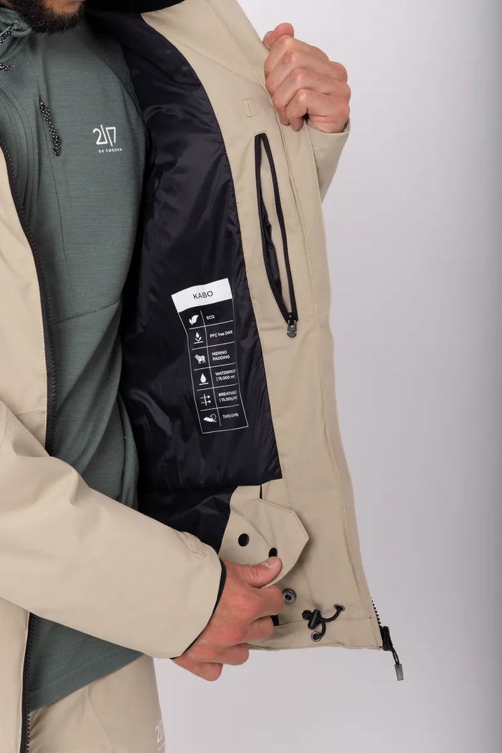 Men’S Light Padded Ski Jacket Kabo Sand