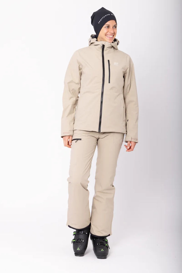 Women’S Light Padded Ski Jacket Kabo Sand
