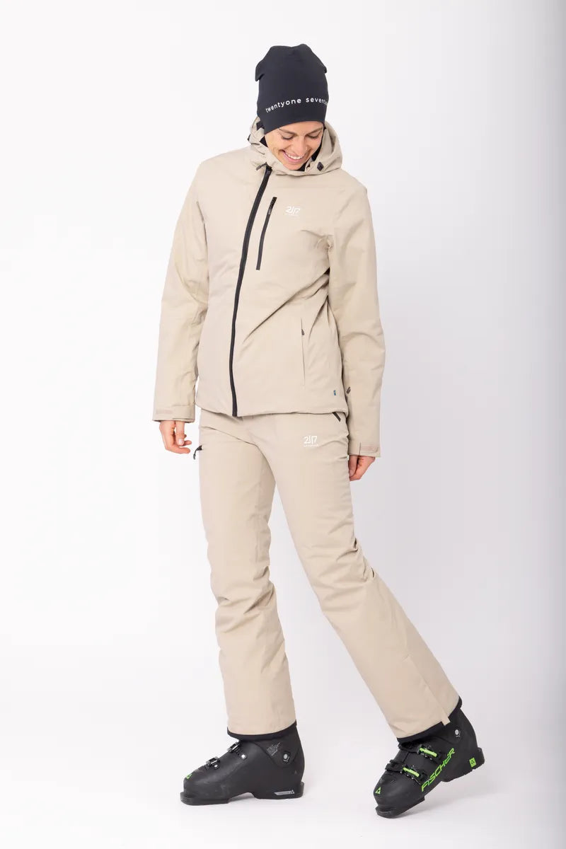 Women’S Light Padded Ski Jacket Kabo Sand