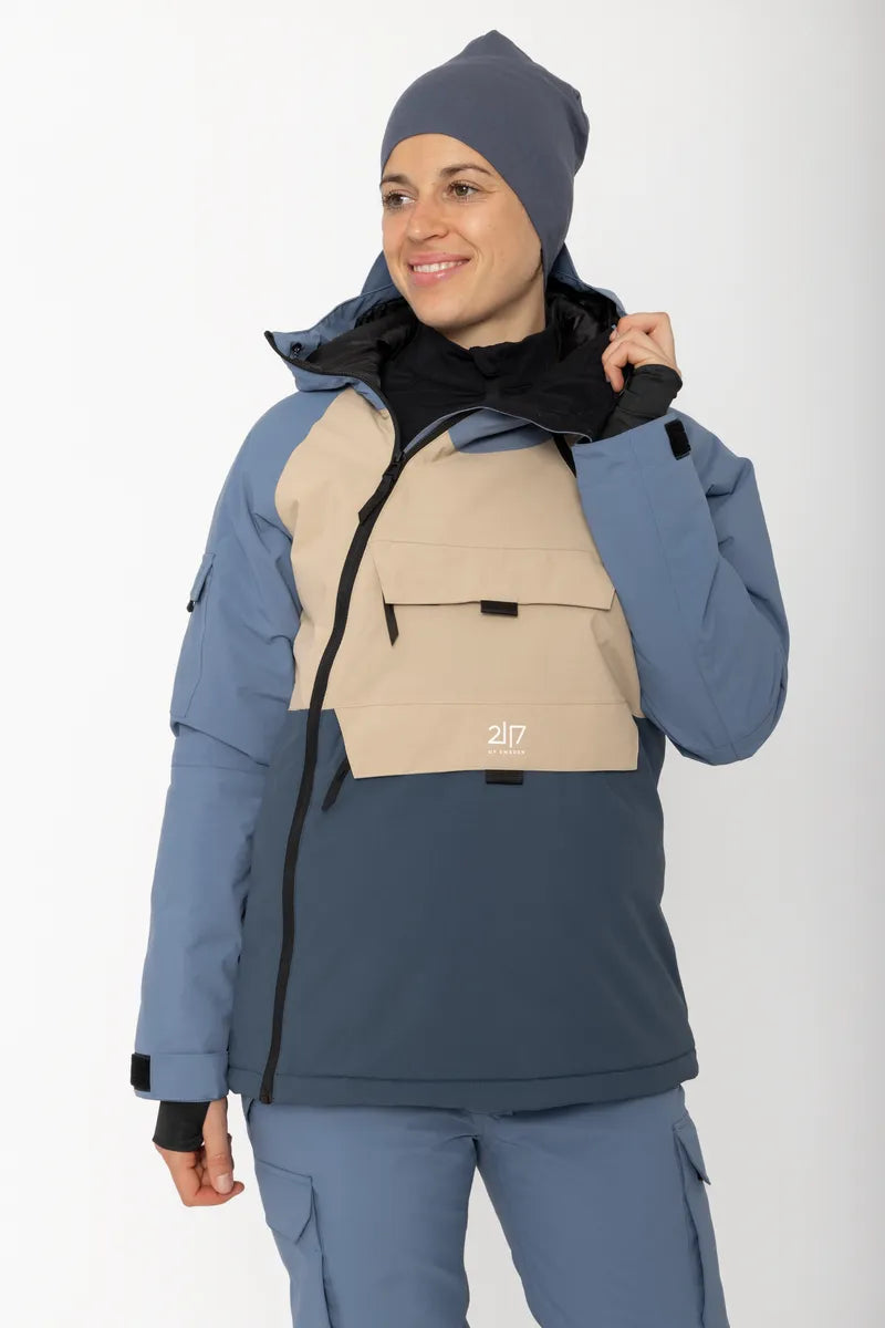 Women’S Light Padded Ski Jacket Nelkerim Dusty Blue